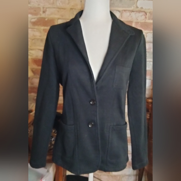 J. Crew Jackets & Blazers - J crew black cotton peacoat blazer size small